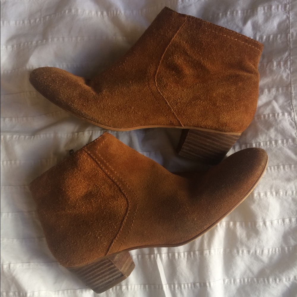 Tan suede booties